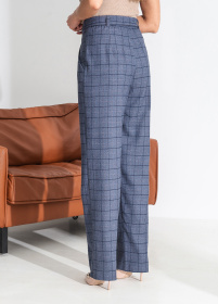 Брюки Брюки женские классические в клетку с поясом и высокой талией модель P2005 Фото