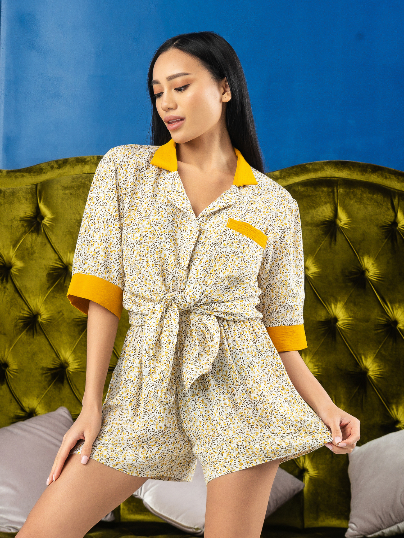 Пижама Пижама женская с коротким рукавом и шортами модель Pa1003 Фото