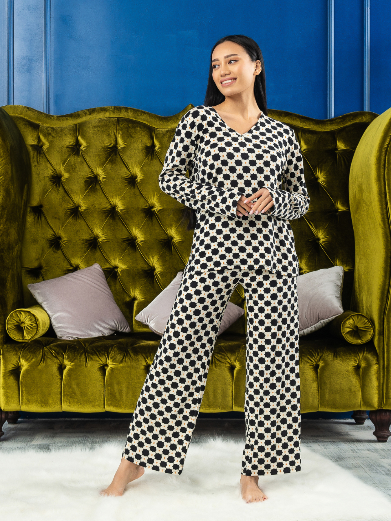 Пижама Пижама женская, комплект из 5 предметов модель Pa2004 Фото