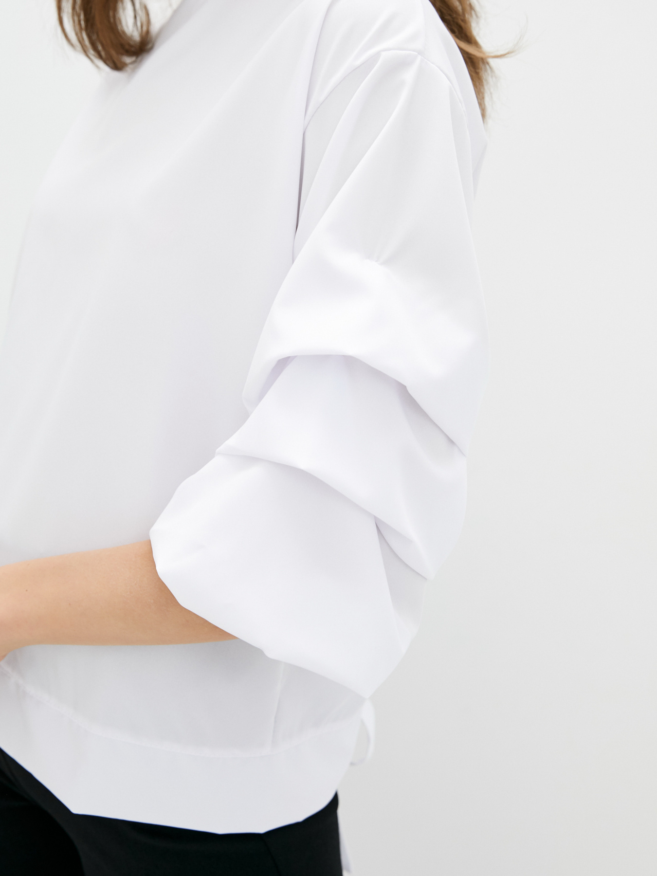 Блуза ISSA Plus модель SA-21_white Блуза ISSA Plus модель SA-21_white Фото