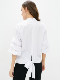 Блуза ISSA Plus модель SA-21_white Блуза ISSA Plus модель SA-21_white Фото