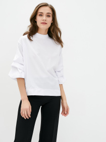 Блуза ISSA Plus модель SA-21_white Блуза ISSA Plus модель SA-21_white Фото