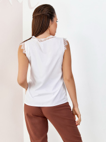 Блуза ISSA Plus модель SA-137_white Блуза ISSA Plus модель SA-137_white Фото