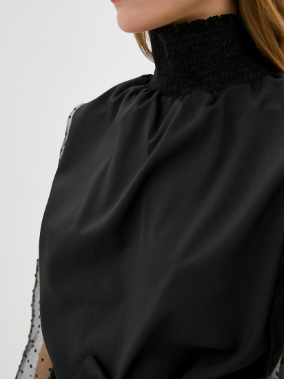 Блуза ISSA Plus модель SA-105_black — фото 4 - INTERTOP