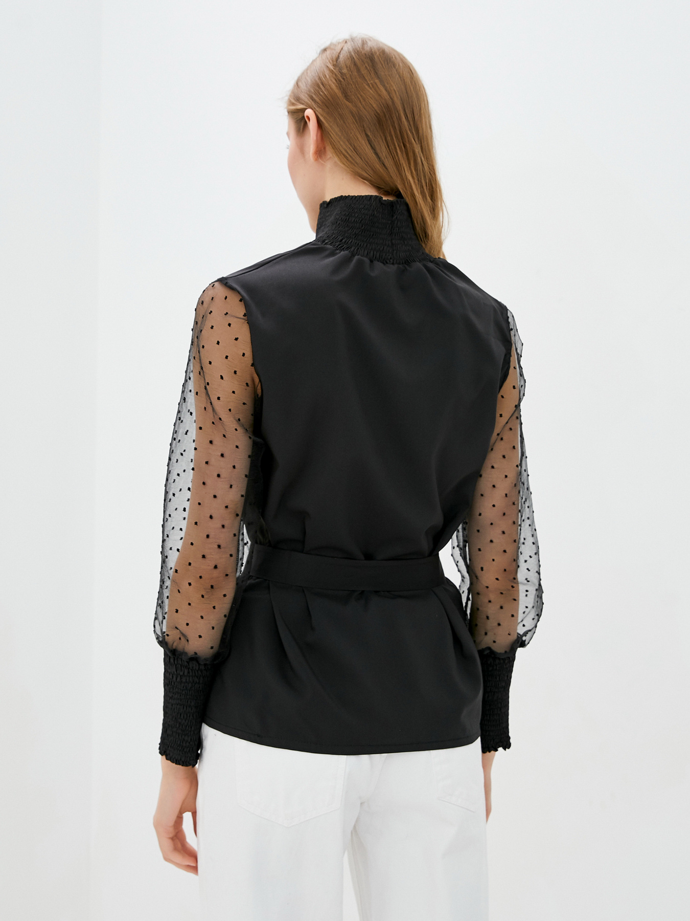 Блуза ISSA Plus модель SA-105_black Блуза ISSA Plus модель SA-105_black Фото