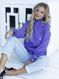 Блуза ISSA Plus модель SA-10_purple Блуза ISSA Plus модель SA-10_purple Фото