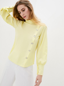 Блуза ISSA Plus модель SA-10_yellow Блуза ISSA Plus модель SA-10_yellow Фото