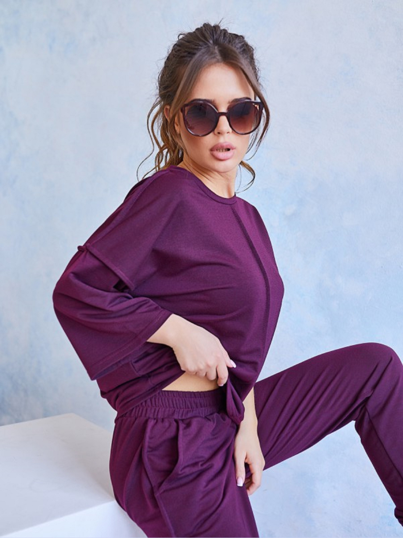 Спортивний костюм ISSA Plus модель 11970_бордовый Фото