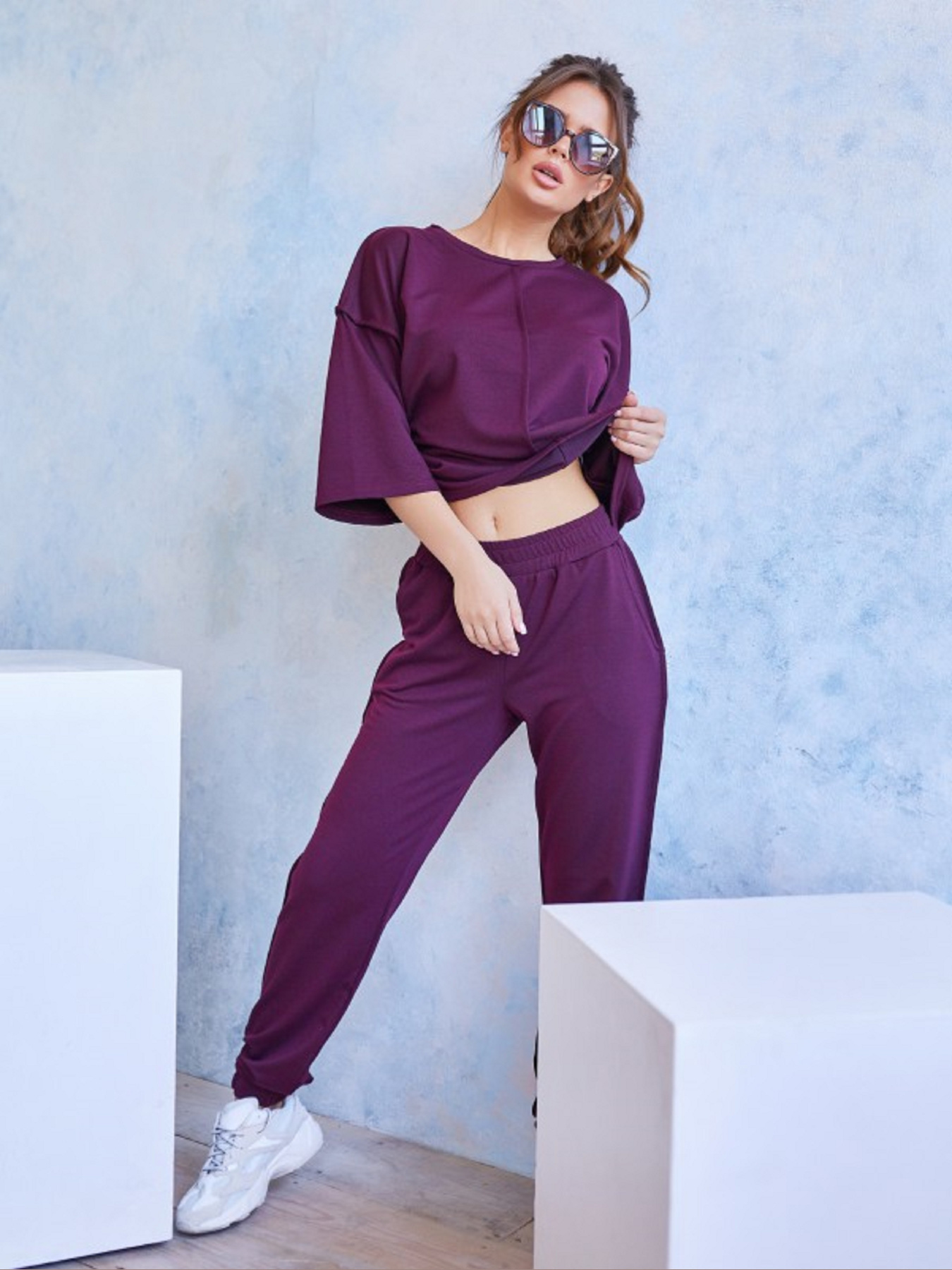 Спортивний костюм ISSA Plus модель 11970_бордовый Фото