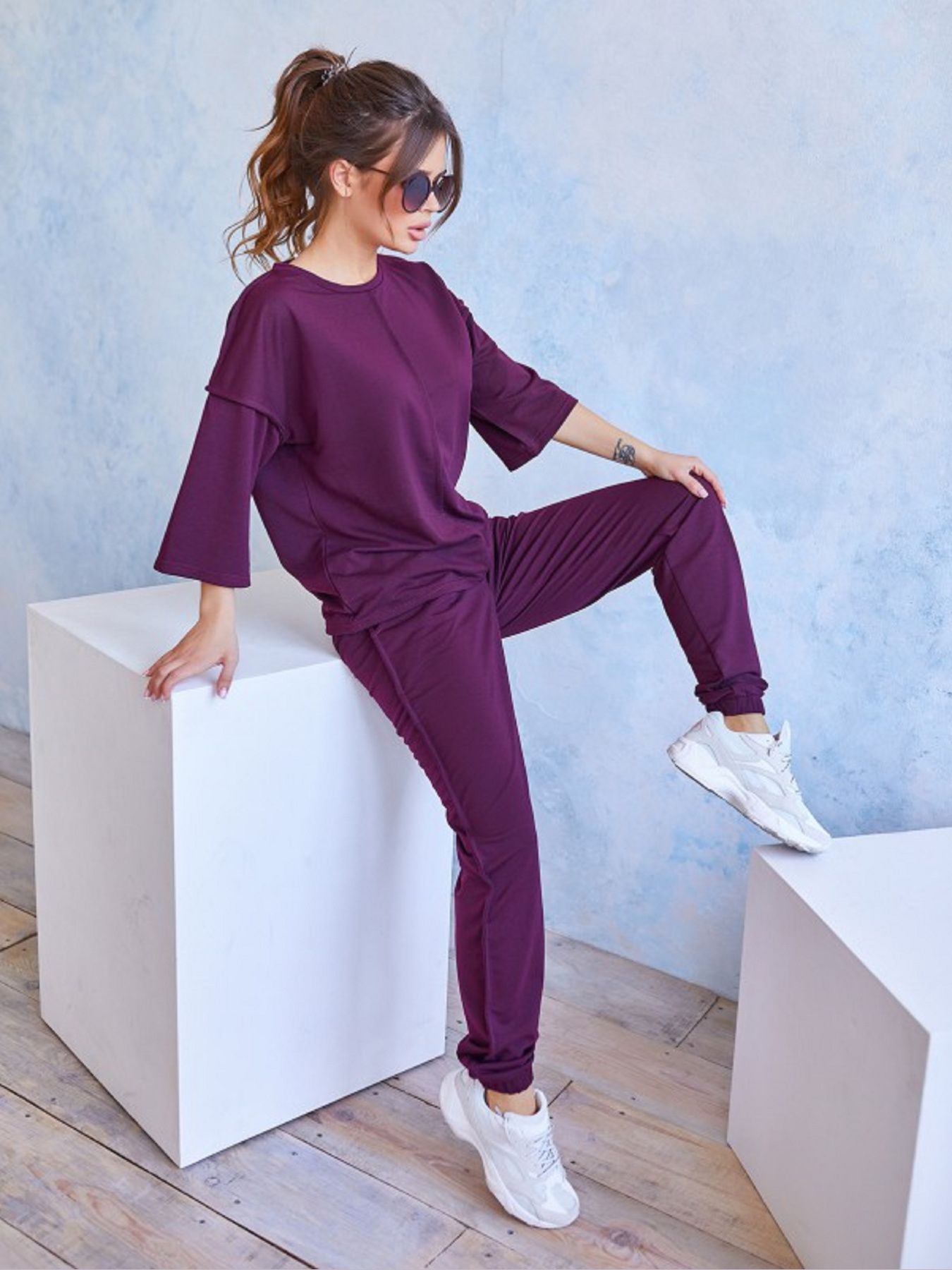 Спортивный костюм ISSA Plus модель 11970_бордовый Фото