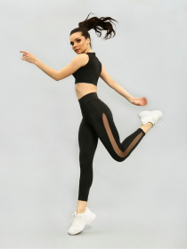 Леггинсы спортивные ISSA Plus модель 11500_черный Фото