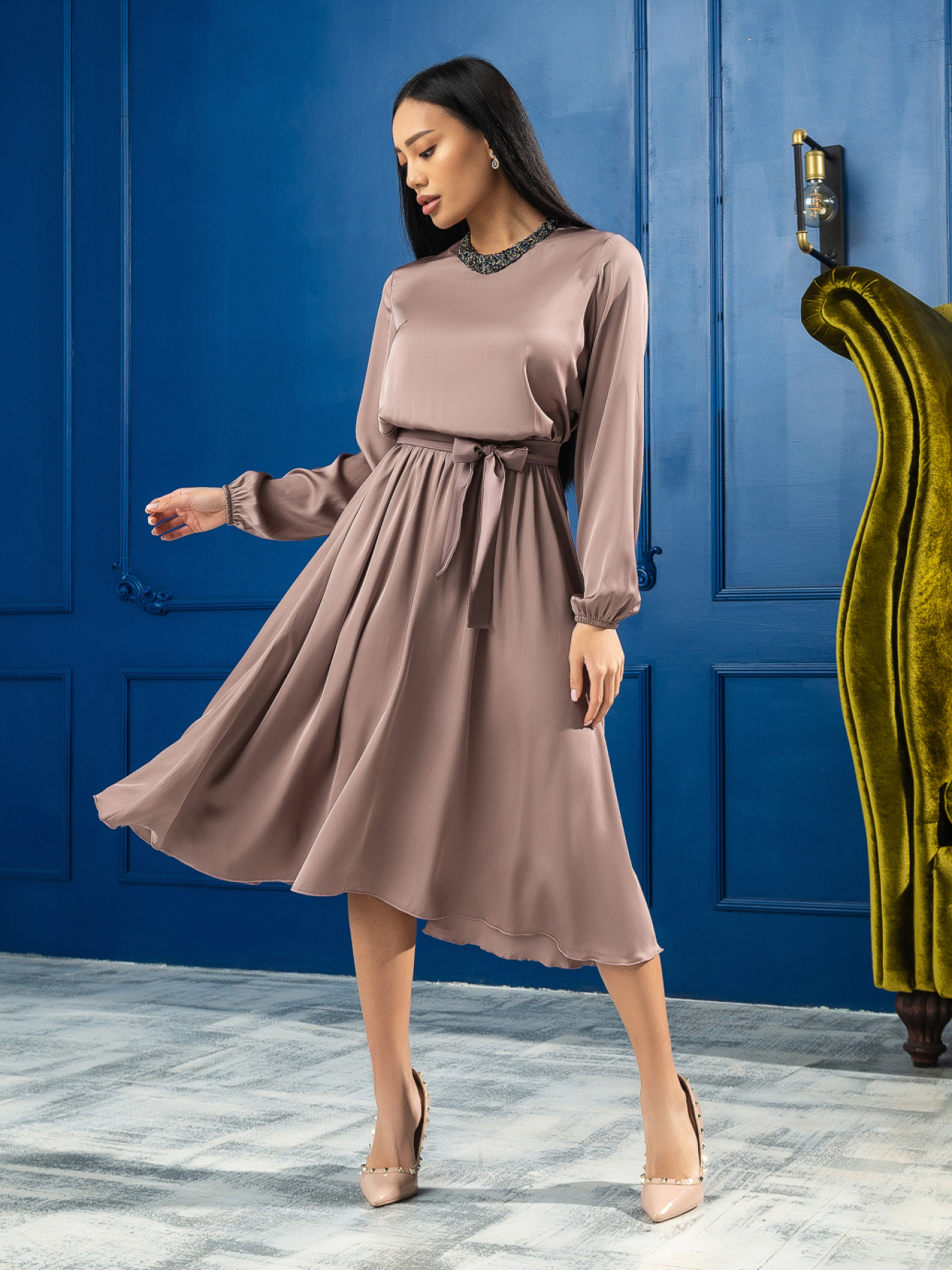 Платья Платье вечернее женское «SONO» из искусственного шелка модель D2004 Фото