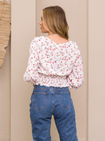 Блуза ISSA Plus модель SA-24A_milky Блуза ISSA Plus модель SA-24A_milky Фото