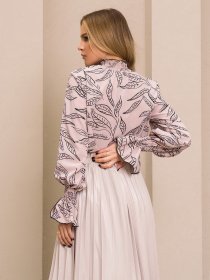 Блуза ISSA Plus модель SA-34A_beige Блуза ISSA Plus модель SA-34A_beige Фото