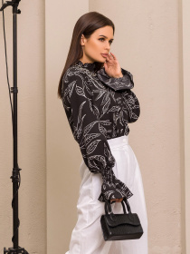 Блуза ISSA Plus модель SA-34A_black Блуза ISSA Plus модель SA-34A_black Фото