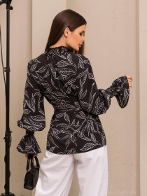 Блуза ISSA Plus модель SA-34A_black Блуза ISSA Plus модель SA-34A_black Фото