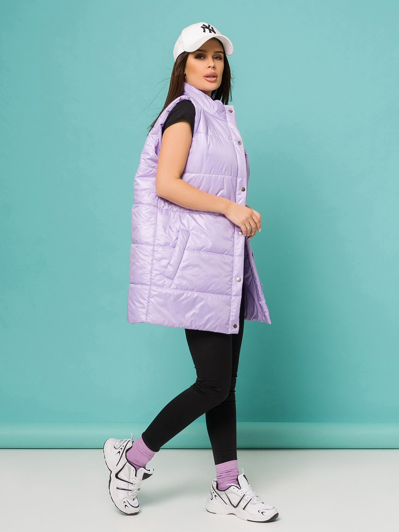 Жилет с утеплителем ISSA Plus модель SA-337_lilac Фото