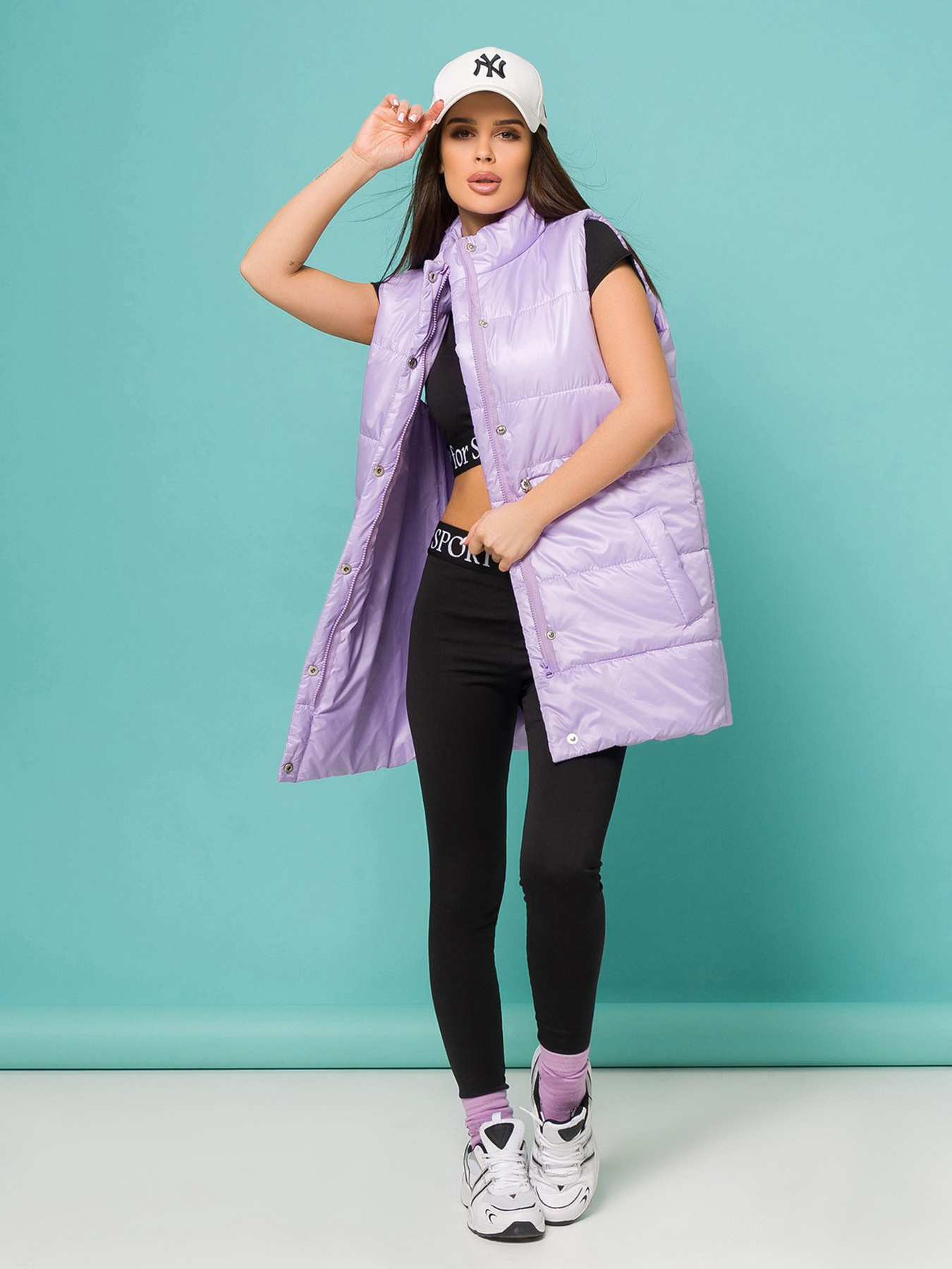 Жилет с утеплителем ISSA Plus модель SA-337_lilac Фото