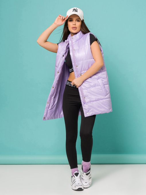 Утепленный жилет ISSA Plus модель SA-337_lilac Фото