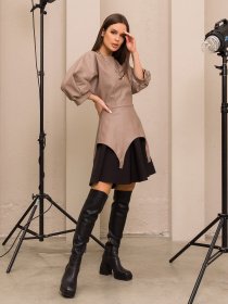 Костюмы ISSA Plus модель 13200_blackbeige Фото
