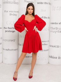 Сукня міні ISSA Plus модель 13185_red Фото