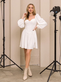 Платье мини ISSA Plus модель 13185_milky Фото