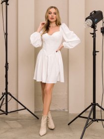 Платье мини ISSA Plus модель 13185_milky Фото