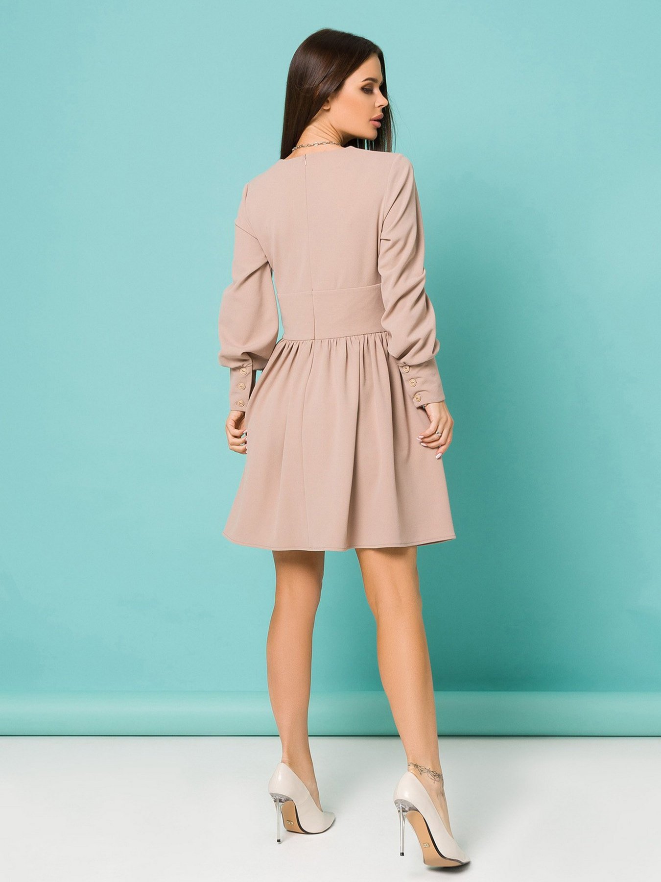 Платье мини ISSA Plus модель 13187_beige Фото