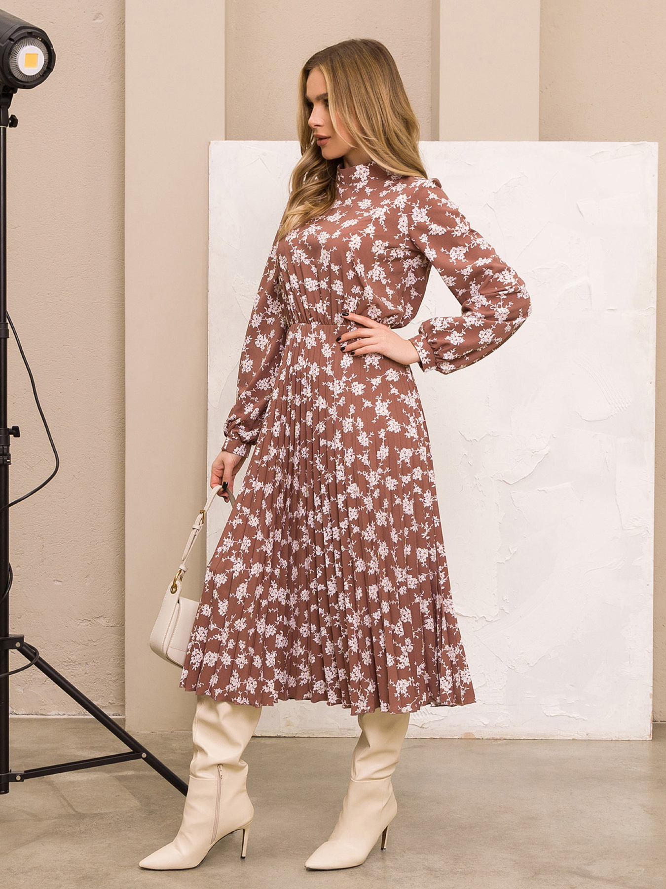 Платье миди ISSA Plus модель SA-368_brown Фото