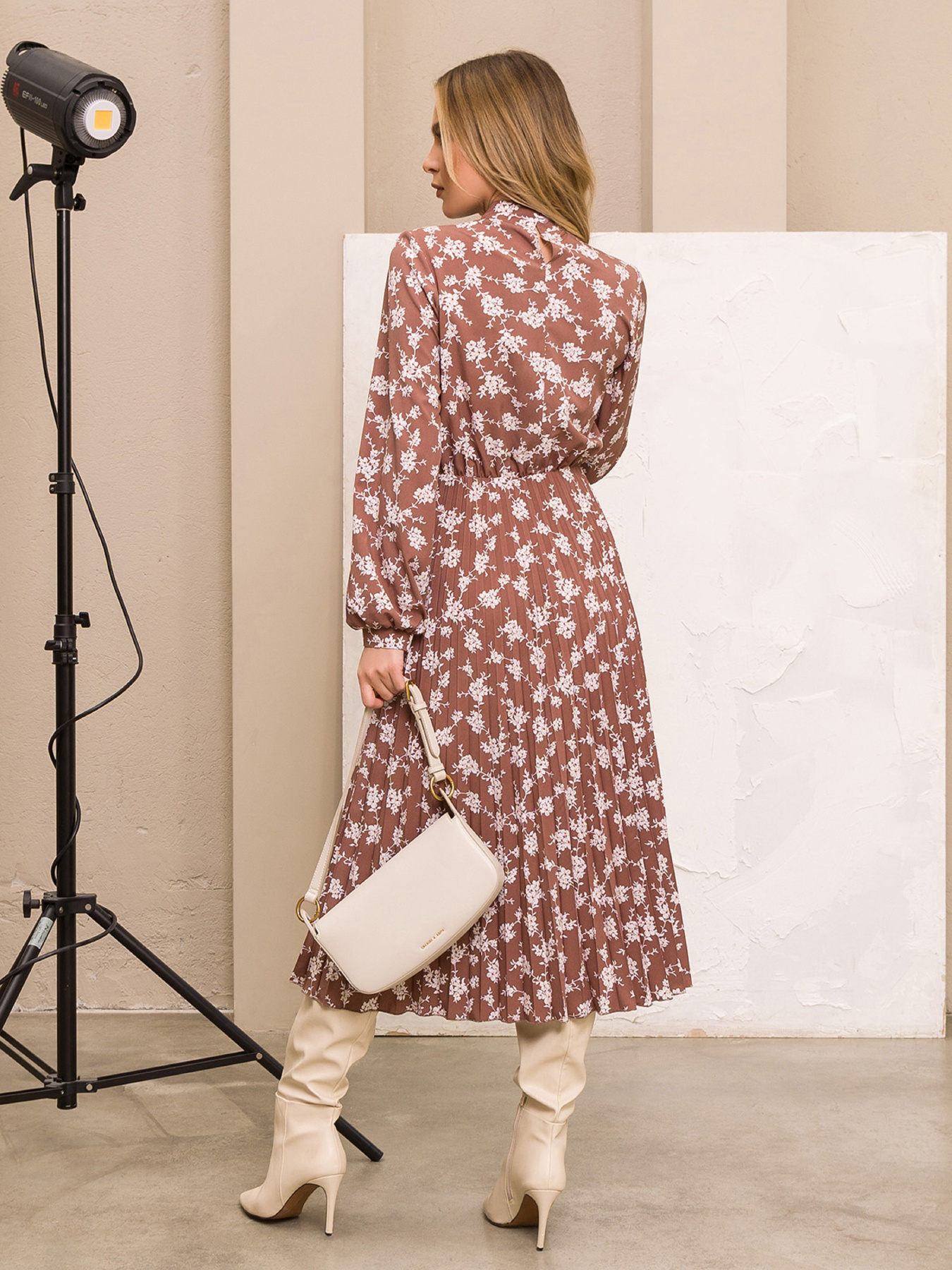 Платье миди ISSA Plus модель SA-368_brown Фото